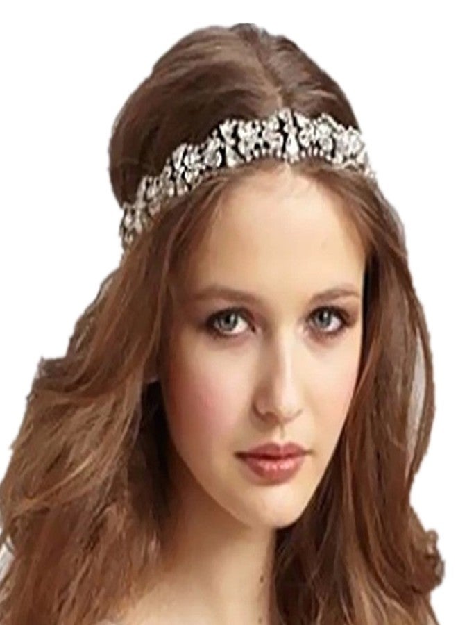wiipujewelry WIIPU طوق رأس فاخر مرصع بأحجار الراين، مطاطي، إكسسوار للشعر لحفلات الزفاف (wiipu-N25)